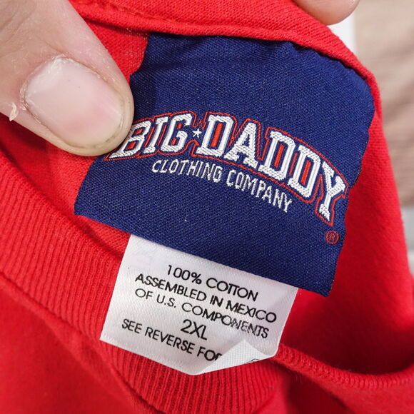 VINTAGE DEADSTOCK BIG DADDY GEAR SHORT SLEEVE RED T-SHIRT SZ 2XL NEW! 00s Y2K - Picture 8 of 8